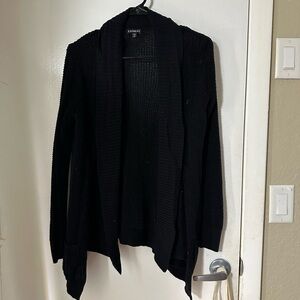 Black lightweight knit cardigan, express size small